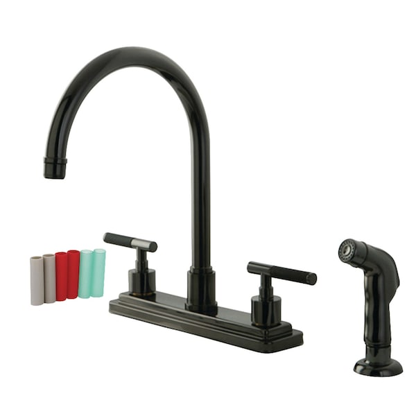 NS8790DKLSP Water Onyx Centerset Kitchen Faucet, Black Stainless Steel
